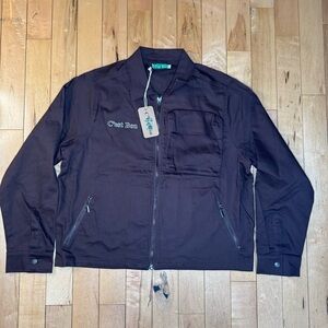 New C'est Bon Long Sleeve Zip Up Jacket Brown Size XL‎ Unisex